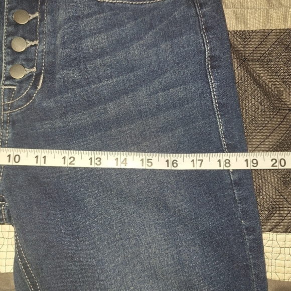 Rock & Roll Button Fly Jeans Size 26/30 Blue Denim High Rise Trouser - Picture 10 of 12